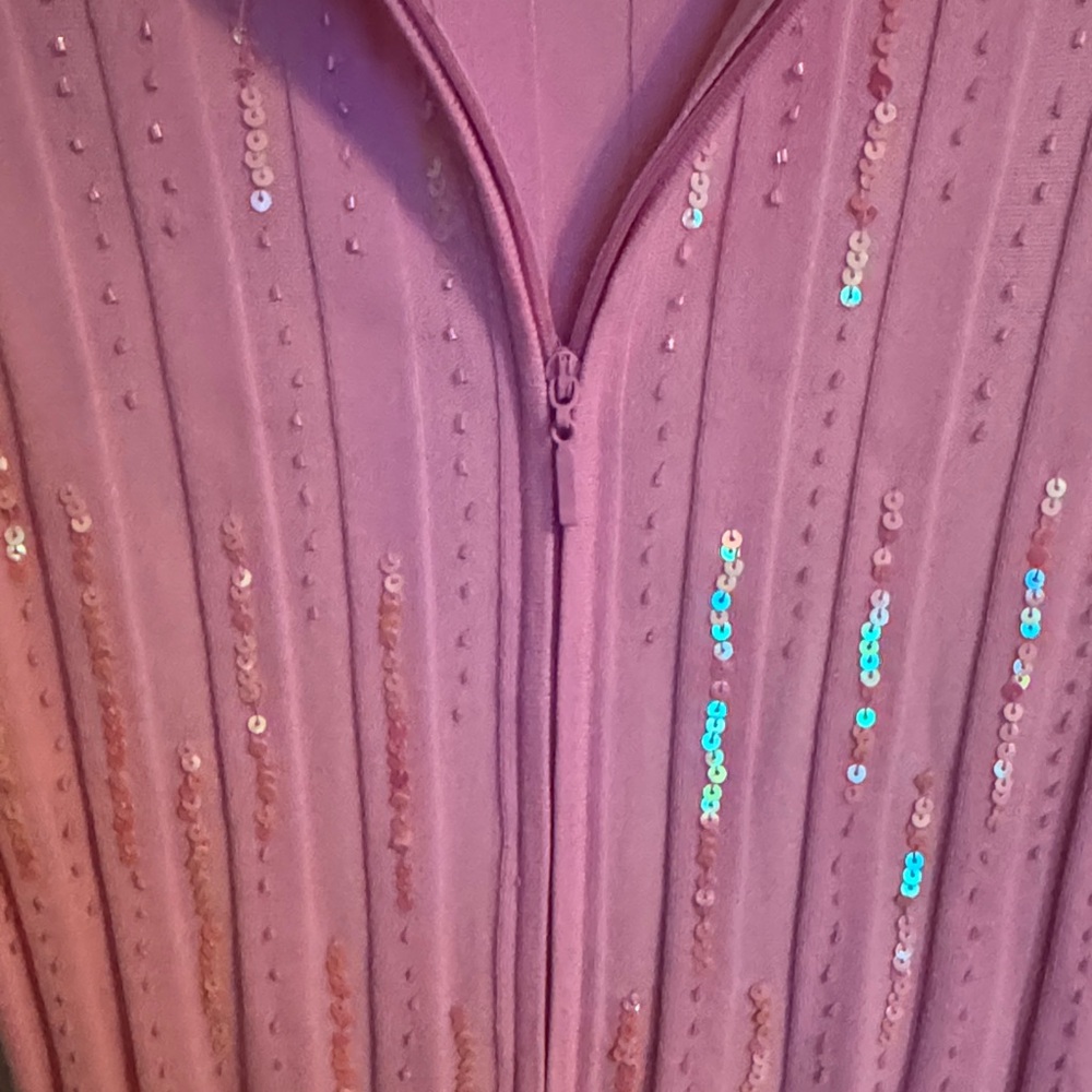 Baranda Pink Ribbed Sequined Sweater - Picture 4 of 5